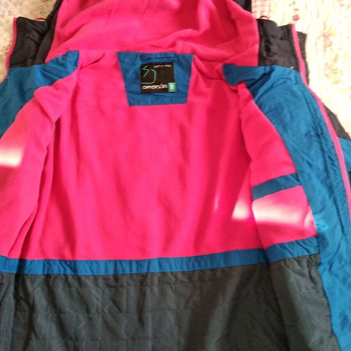 Emerson women's jacket like new with fleece lining, blue and pink