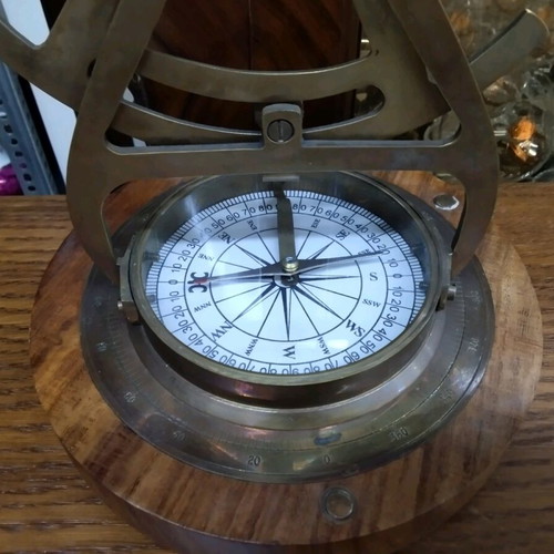 Antique brass telescope with compass like new