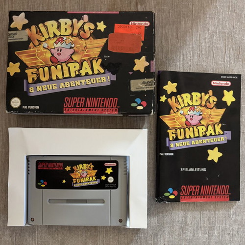 Kirby's Fun Pak 8 Games Super Nintendo SNES PAL complete