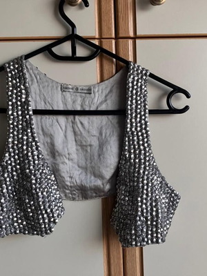 Ambre Babzoe short vest like new, silver, size S