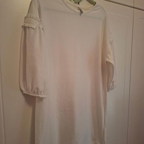 Stradivarius pique short dress Large like new, white