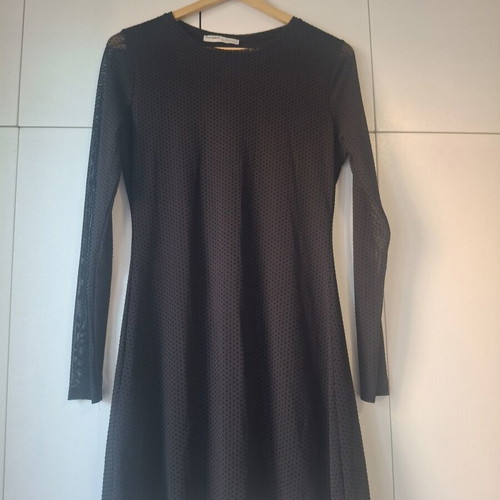 Pull & Bear black short dress with cutout design and long sleeves, like new, M