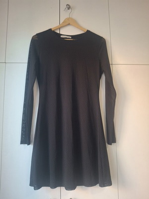 Pull & Bear black short dress with cutout design and long sleeves, like new, M