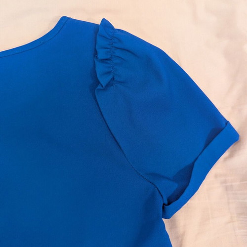 Maison Scotch Royal Blue Shift Dress like new with embroidered fake pockets