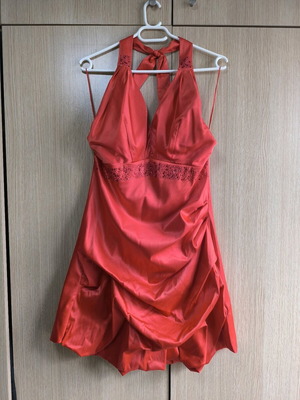 Satin evening dress like new with jacket, size L