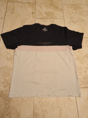Pull & Bear short-sleeve t-shirt XL like new, white and blue