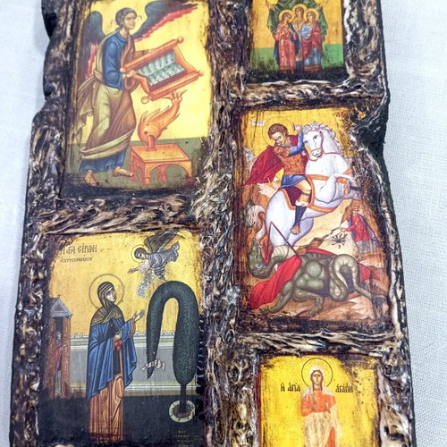 Byzantine Icon Composition 37x14 cm new, hand-finished