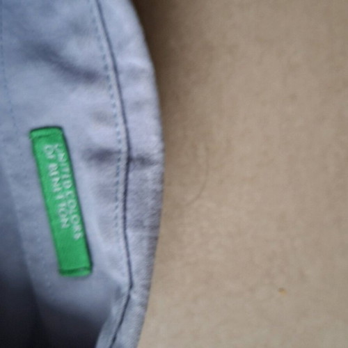 Benetton shirt used, cotton, blue, size XL