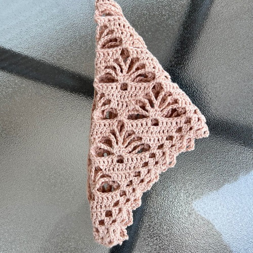 Handmade crochet bandana beige new, 100% cotton
