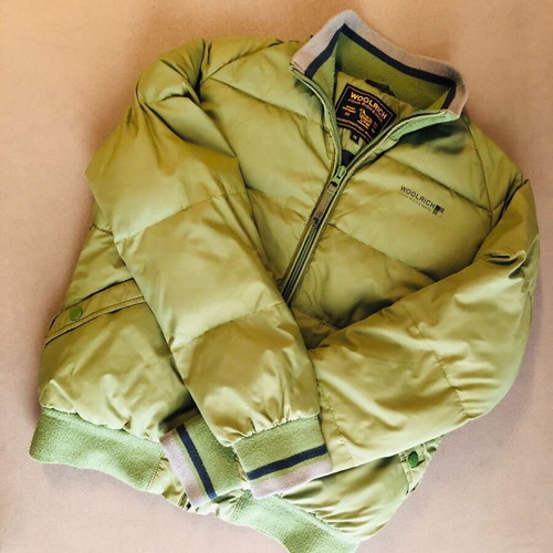 Woolrich jacket used for boy 9 years old, green, size 134 cm