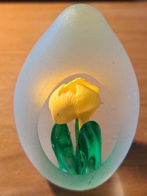 Vintage press papier Tulip frosted glass 1960 used