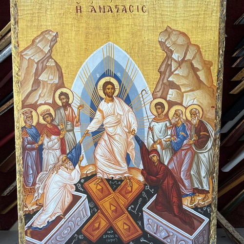 Resurrection icon handmade, dimensions 48x68, new