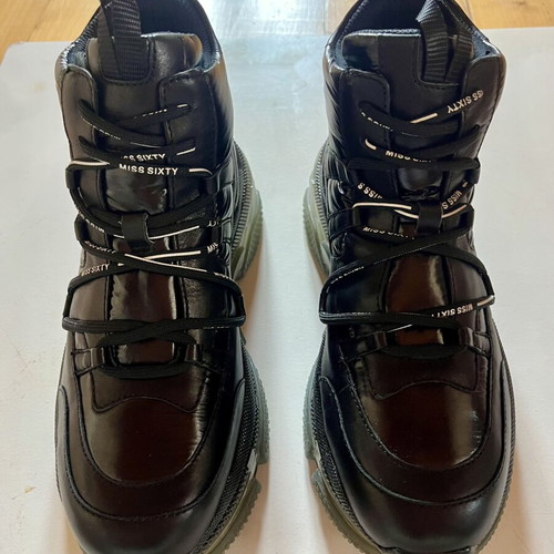 Miss Sixty platform leather shoes size 38, black
