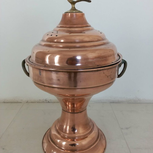 Copper brazier used with brass details
