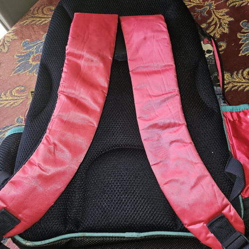 Monster High school backpack used with multiple compartments for primary school