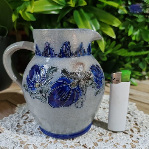 Authentic French ceramic jug from Alsace Krumeich Hubert Betschdorf 0.5L