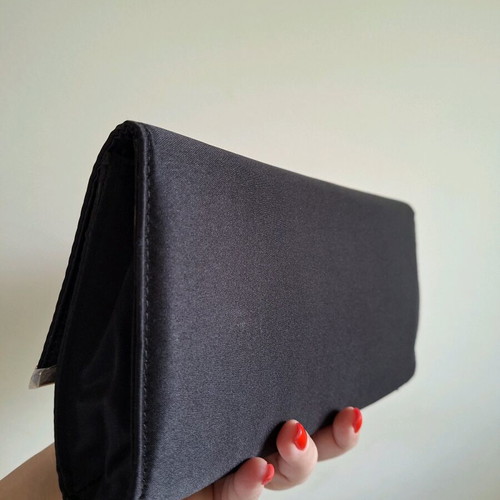 Handbag clutch new black with gold trim