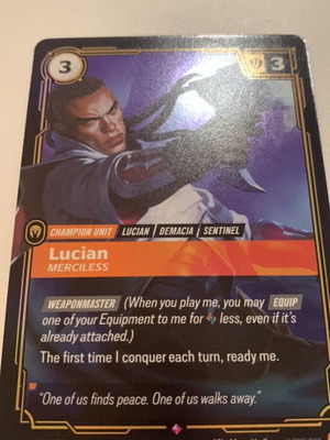 Lucian Merciless κάρτα RIFTBOUND σαν καινούργιο