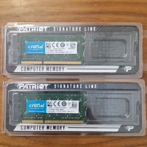 SO-DIMM DDR3-L 2x4GB 1600MHz RAM μεταχειρισμένη