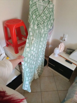Shein plus size dress new, white and green, XXL