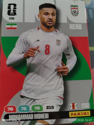 Mohammad Mohebi Panini Adrenalyn XL FIFA World Cup 2026 αυτοκόλλητο