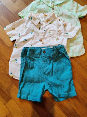 Summer set of shirts and shorts 12 months new