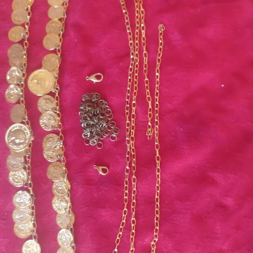 Craft materials kit new with chains, pendants, clasps, and earring hooks