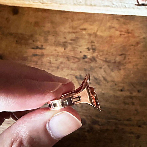 Zodiac Series Taurus Ring Size 56 EU Copper Polished