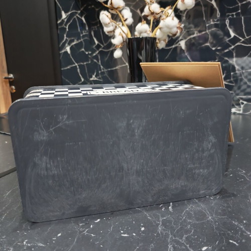 Retro bread storage box used, black and white