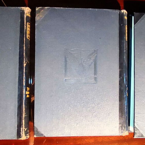 Great Greek Encyclopedia by Pavlos Drandakis used, 3 leatherbound volumes