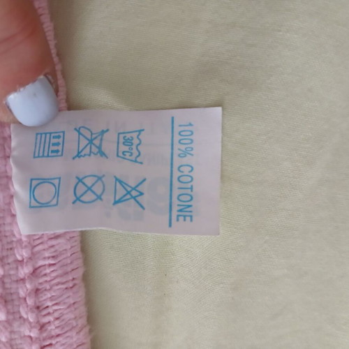 Pink bathroom rug, 100% cotton, German origin