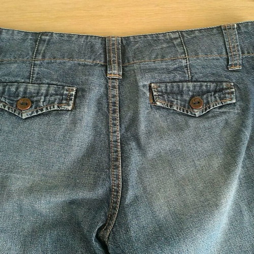 Jeans used with wide leg, low waist, blue