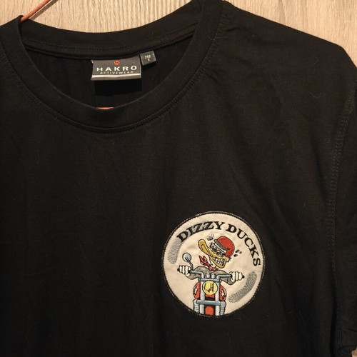 Dizzy Ducks Hakro men's T shirt small used, black cotton