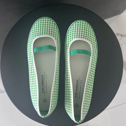 Alexi Andriotti ballet flats new, green-white checked, size 39