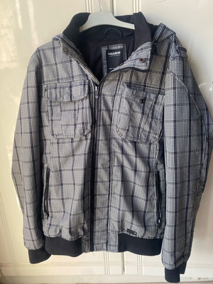 Pull&Bear men's jacket used, windproof, gray and purple, size XL