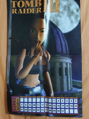 Tomb Raider 3 poster used, collectible, 45x28 cm