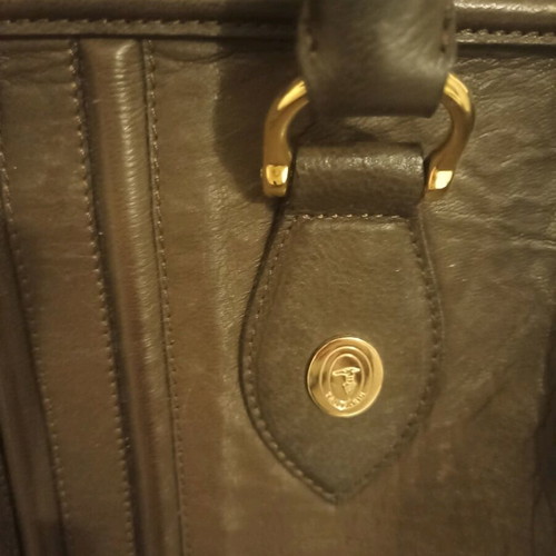 Trussardi leather brown shoulder bag like new