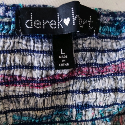 Printed dress size L like new, blue multicolor