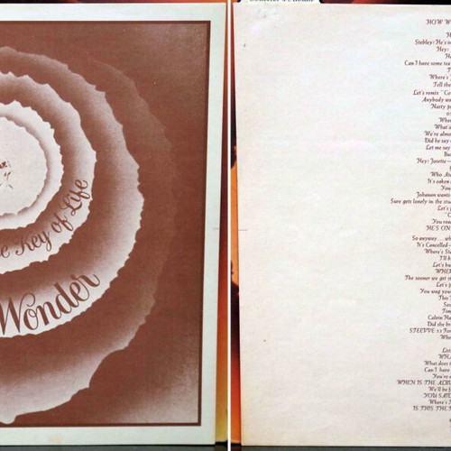 Stevie Wonder Songs In The Key Of Life LPs used, R&B Soul