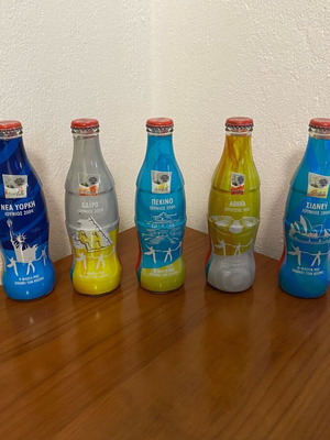 Collectible Coca Cola Olympic Games set of 5 bottles new