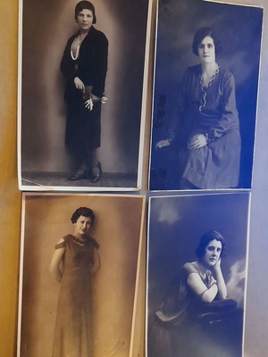 Set of 4 vintage black and white female portraits 1920-1930 like new