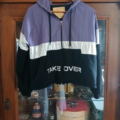 Seasonal jacket like new, size medium, purple and silver