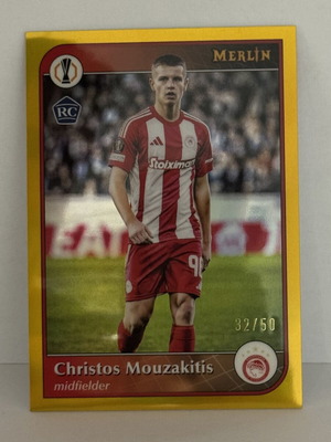 Topps Merlin 2025 Christos Mouzakitis RC /50 κάρτα True Gold