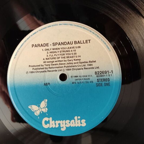 Spandau Ballet Parade vinyl used, electronic music