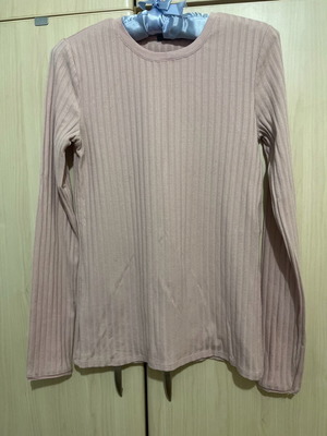 Zara stretch top used, dusty pink ribbed