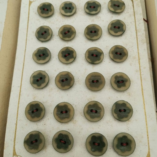 Green bone buttons used, 1960s era, pack of 120