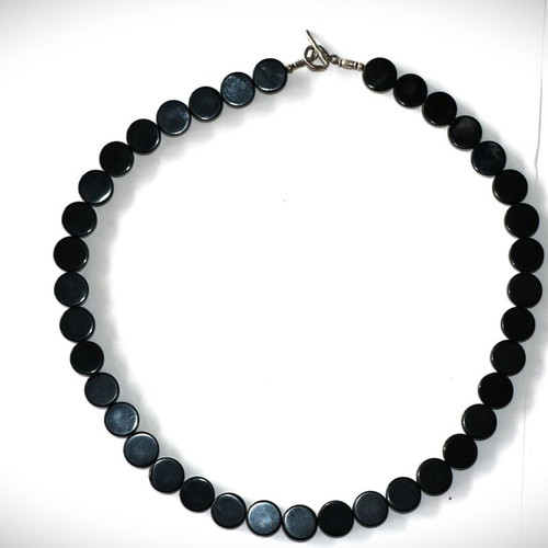 Necklace genuine onyx new, sterling silver 925 SST045