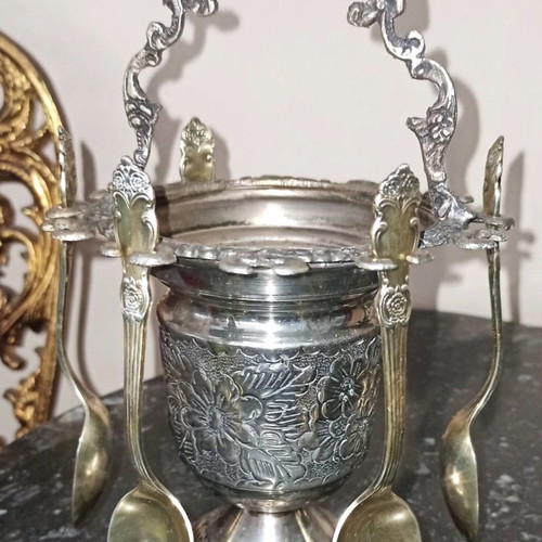 Vintage silver-plated spoon holder like new