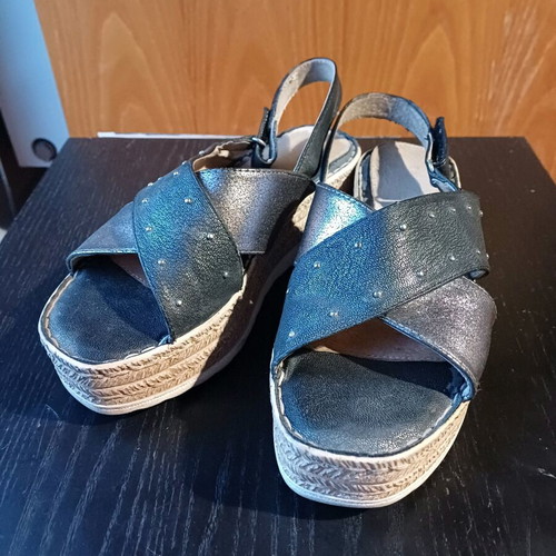 Parex women's platform sandals used, size 37, anthracite