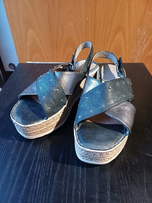 Parex women's platform sandals used, size 37, anthracite